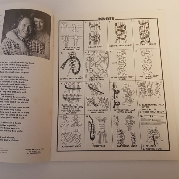 Vintage 1970s Julianos Hang It All Macrame Craft Book Macrame Pattern Book - Picture 7 of 12